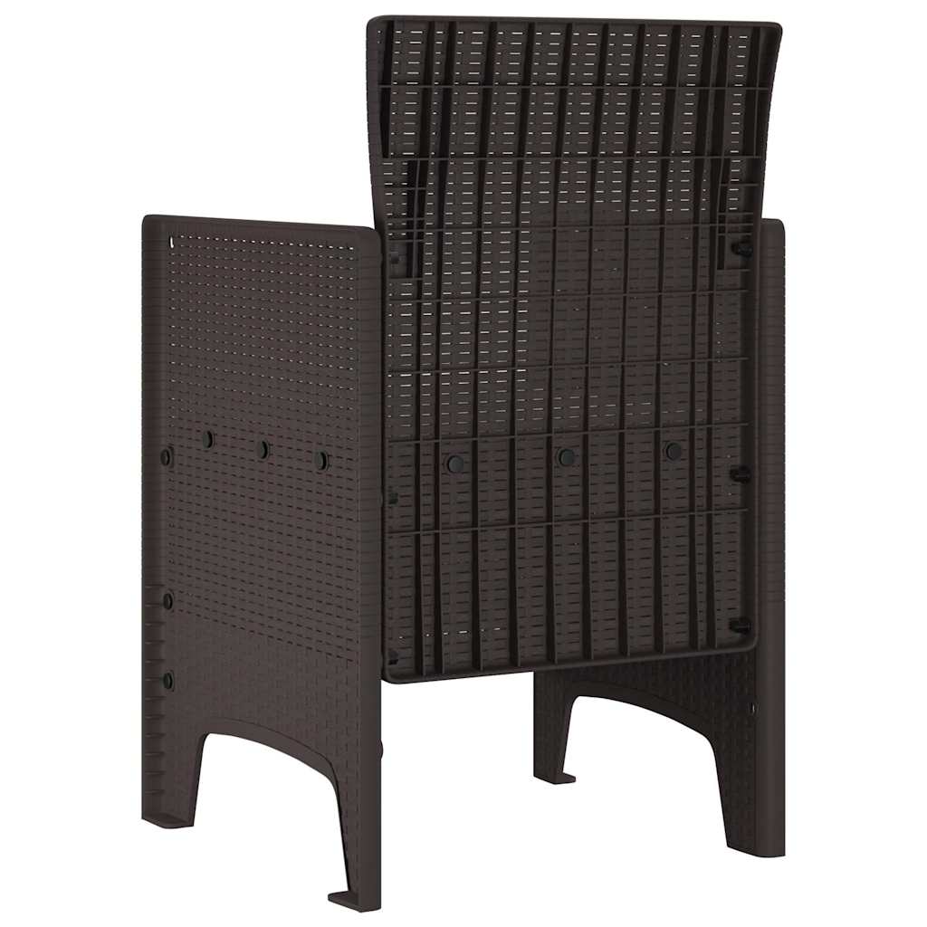 Garden Chair 2 pcs Brown 53 x 49 x 85 cm PP
