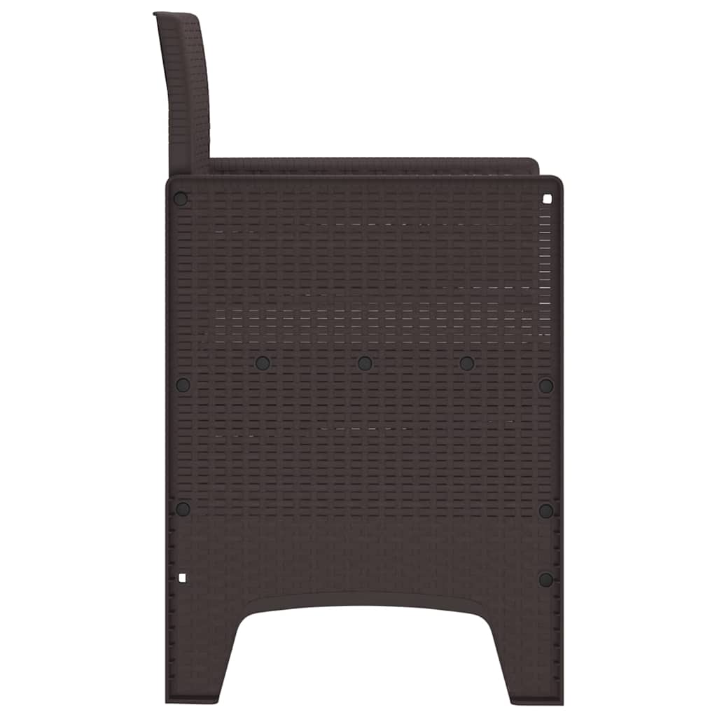 Garden Chair 2 pcs Brown 53 x 49 x 85 cm PP