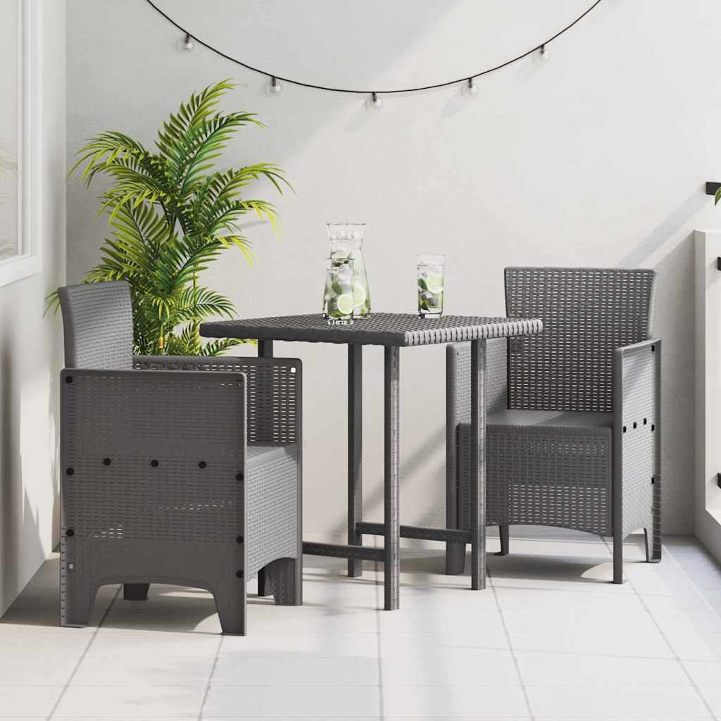Garden Chair 2 pcs Light grey 53 x 49 x 85 cm PP