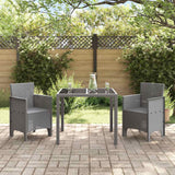 Garden Chair 2 pcs Light grey 53 x 49 x 85 cm PP