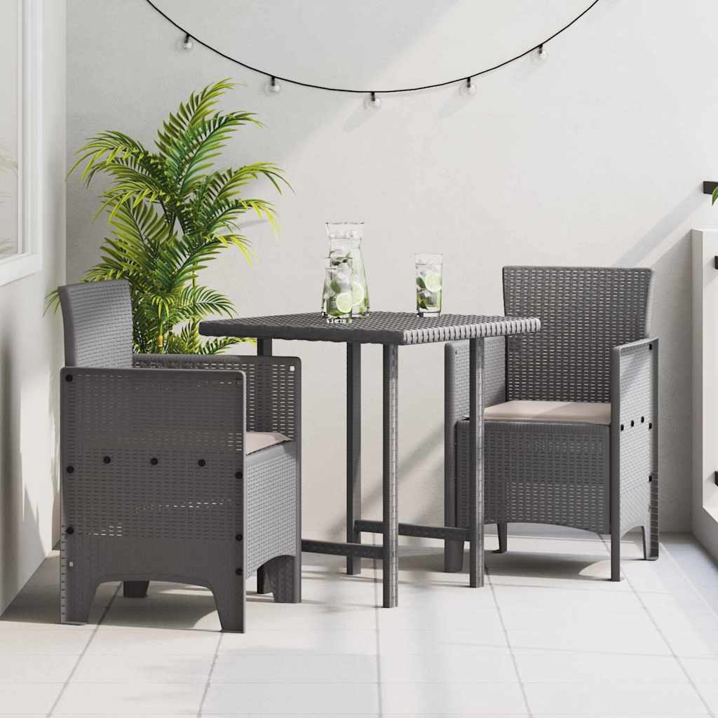 Garden Chair 2 pcs Light grey 53 x 49 x 85 cm PP