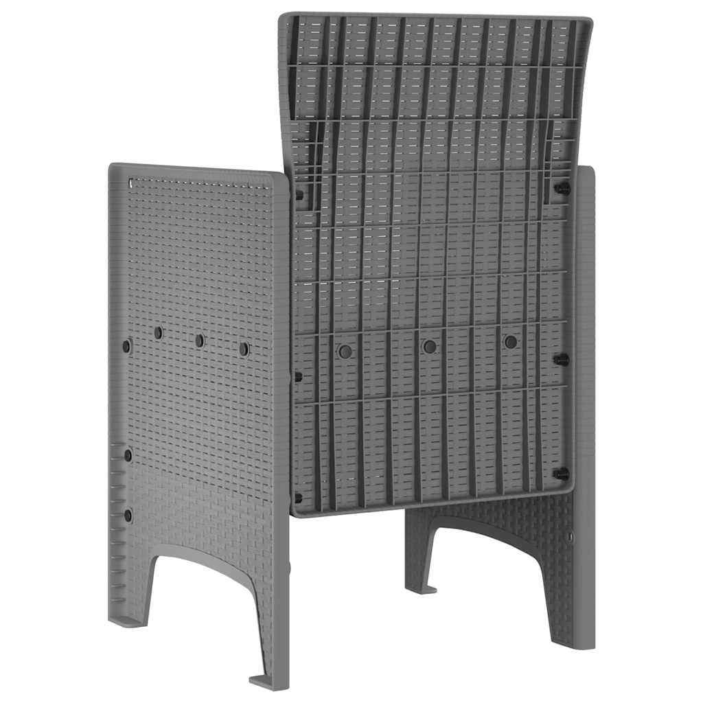 Garden Chair 2 pcs Light grey 53 x 49 x 85 cm PP