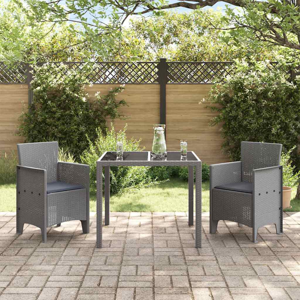 Garden Chair 2 pcs Light grey 53 x 49 x 85 cm PP