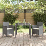 Garden Chair 2 pcs Light grey 53 x 49 x 85 cm PP