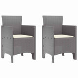 Garden Chair 2 pcs Light grey 53 x 49 x 85 cm PP