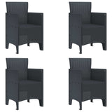 Garden Chair 4 pcs Anthracite 53 x 49 x 85 cm Polypropylene