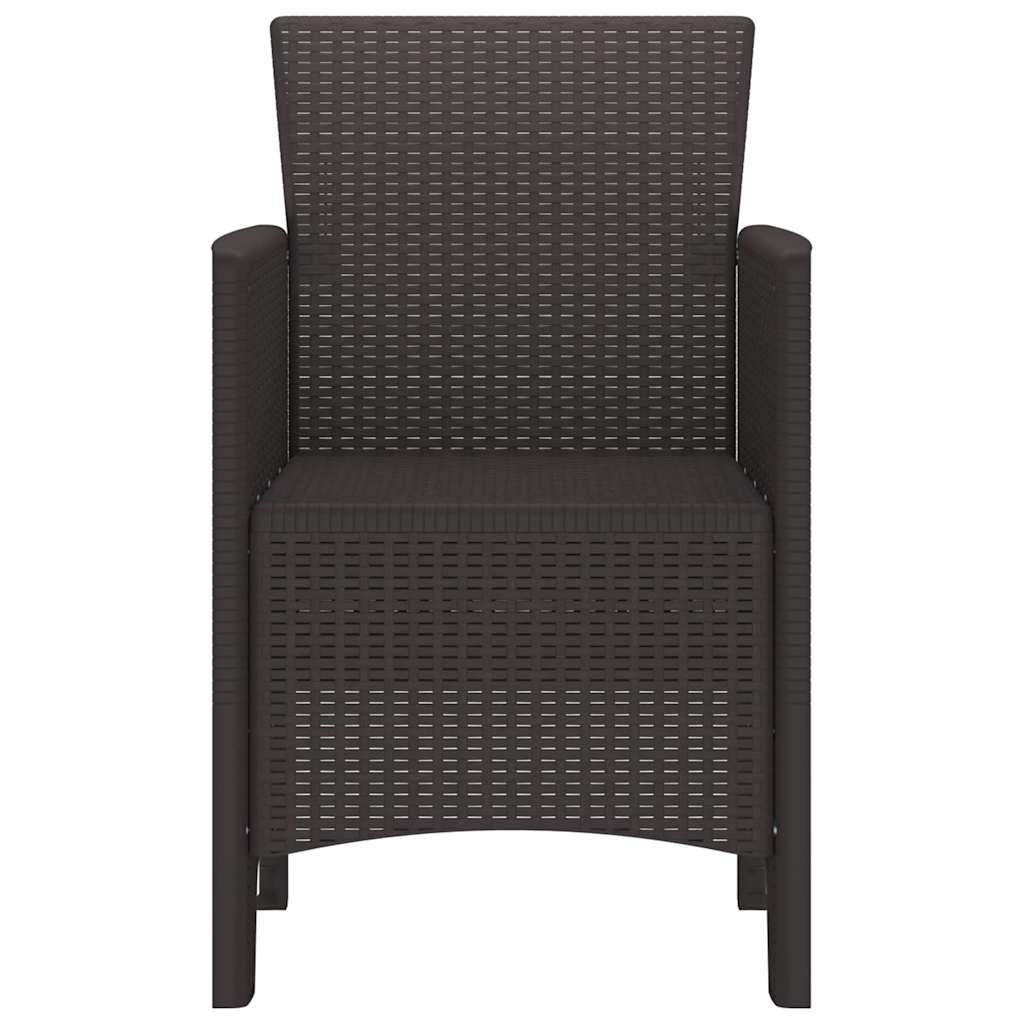Garden Chair 4 pcs Brown 53 x 49 x 85 cm PP