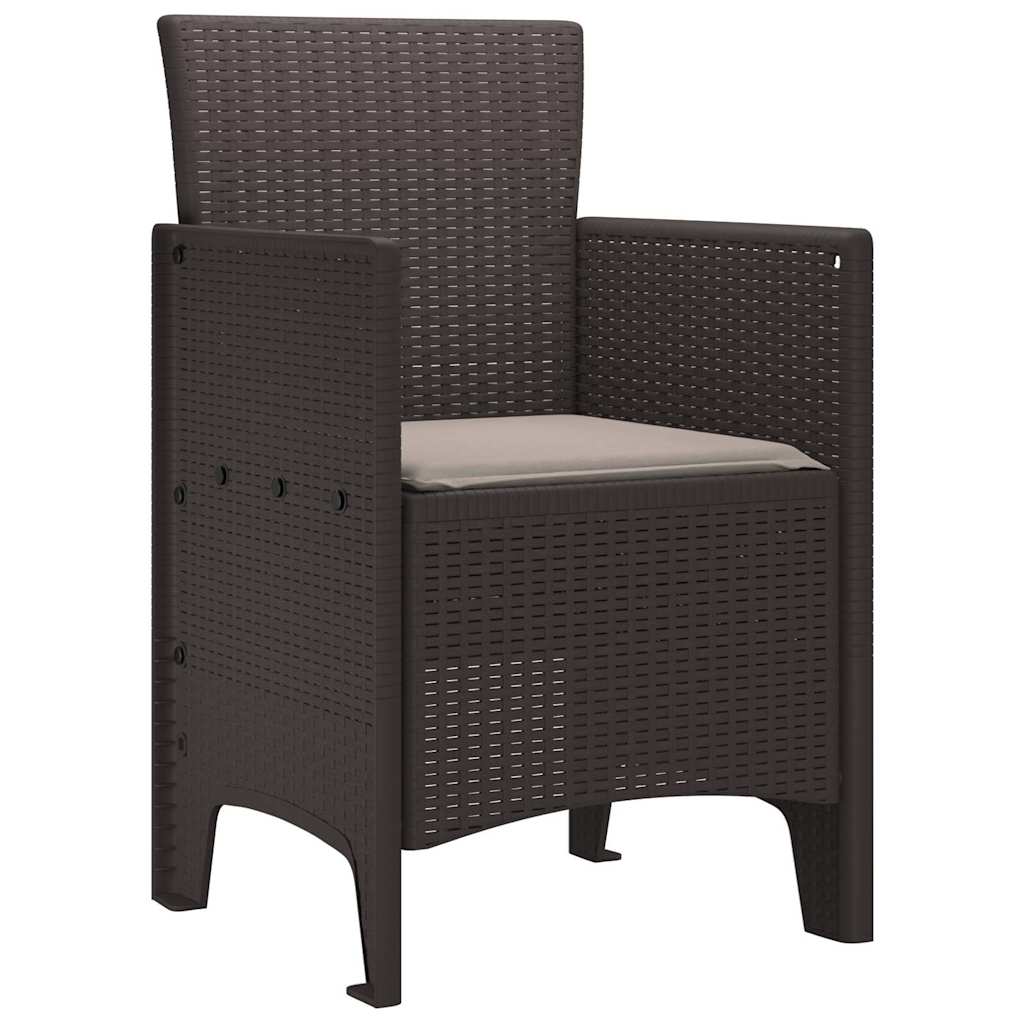 Garden Chair 4 pcs Brown 53 x 49 x 85 cm PP