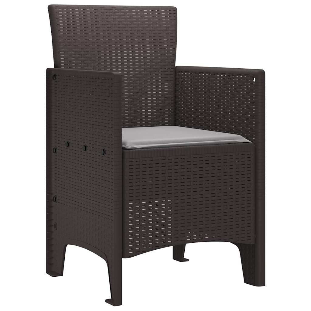 Garden Chair 4 pcs Brown 53 x 49 x 85 cm PP