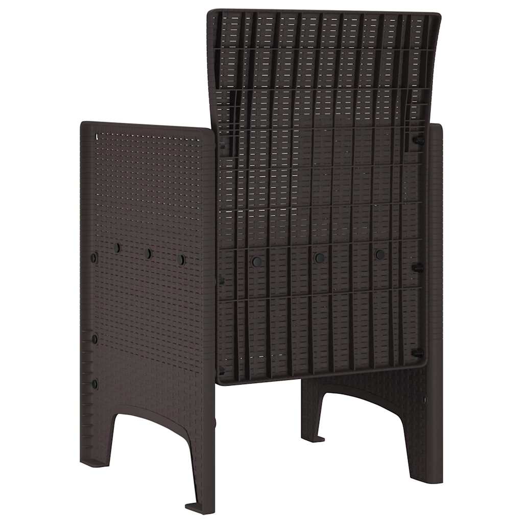 Garden Chair 4 pcs Brown 53 x 49 x 85 cm PP