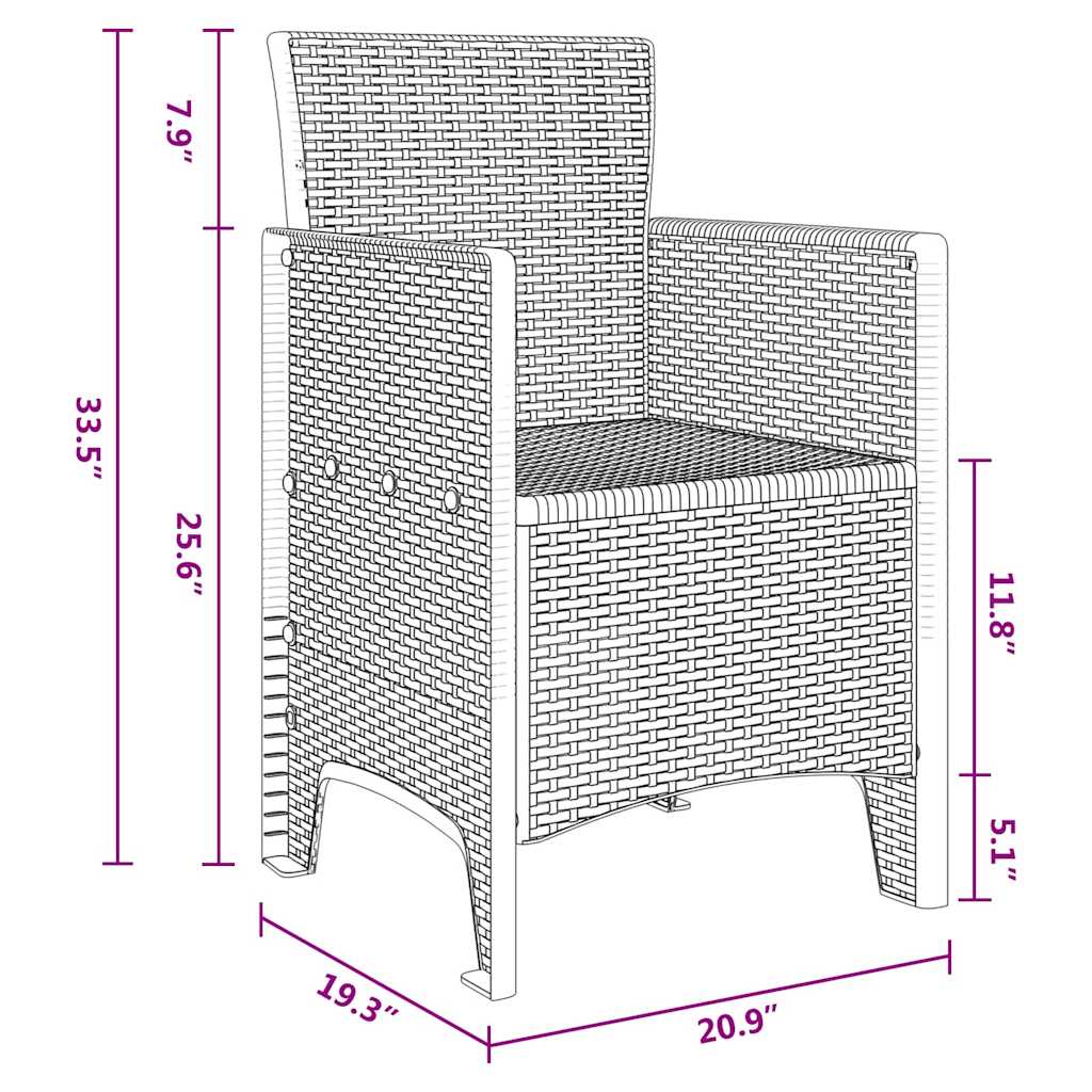 Garden Chair 4 pcs White 53 x 49 x 85 cm PP