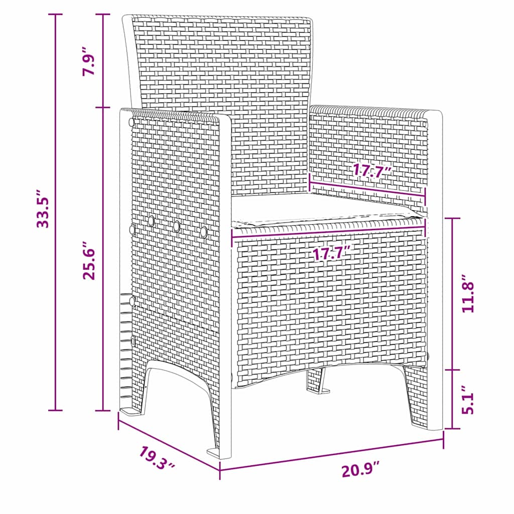 Garden Chair 4 pcs White 53 x 49 x 85 cm PP