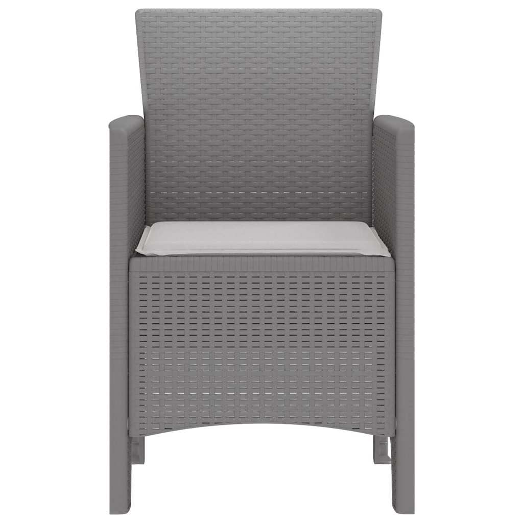 Garden Chair 4 pcs Light grey 53 x 49 x 85 cm PP