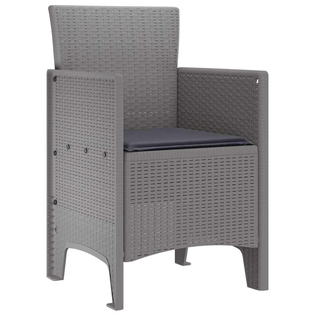 Garden Chair 4 pcs Light grey 53 x 49 x 85 cm PP