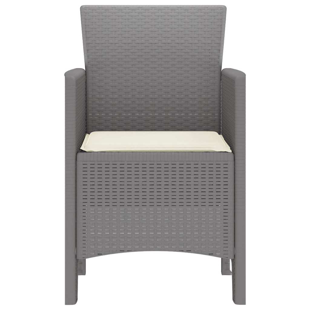 Garden Chair 4 pcs Light grey 53 x 49 x 85 cm PP