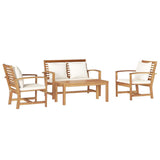 Garden Sofa Set 4 pcs Natural Solid teak wood