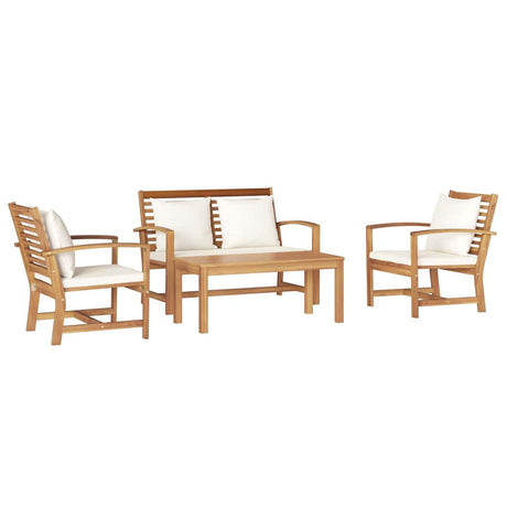 Garden Sofa Set 4 pcs Natural Solid teak wood