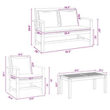 Garden Sofa Set 4 pcs Natural Solid teak wood