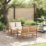 Garden Sofa Set 3 pcs Natural Solid teak wood