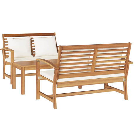 Garden Sofa Set 3 pcs Natural Solid teak wood