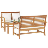 Garden Sofa Set 3 pcs Natural Solid teak wood