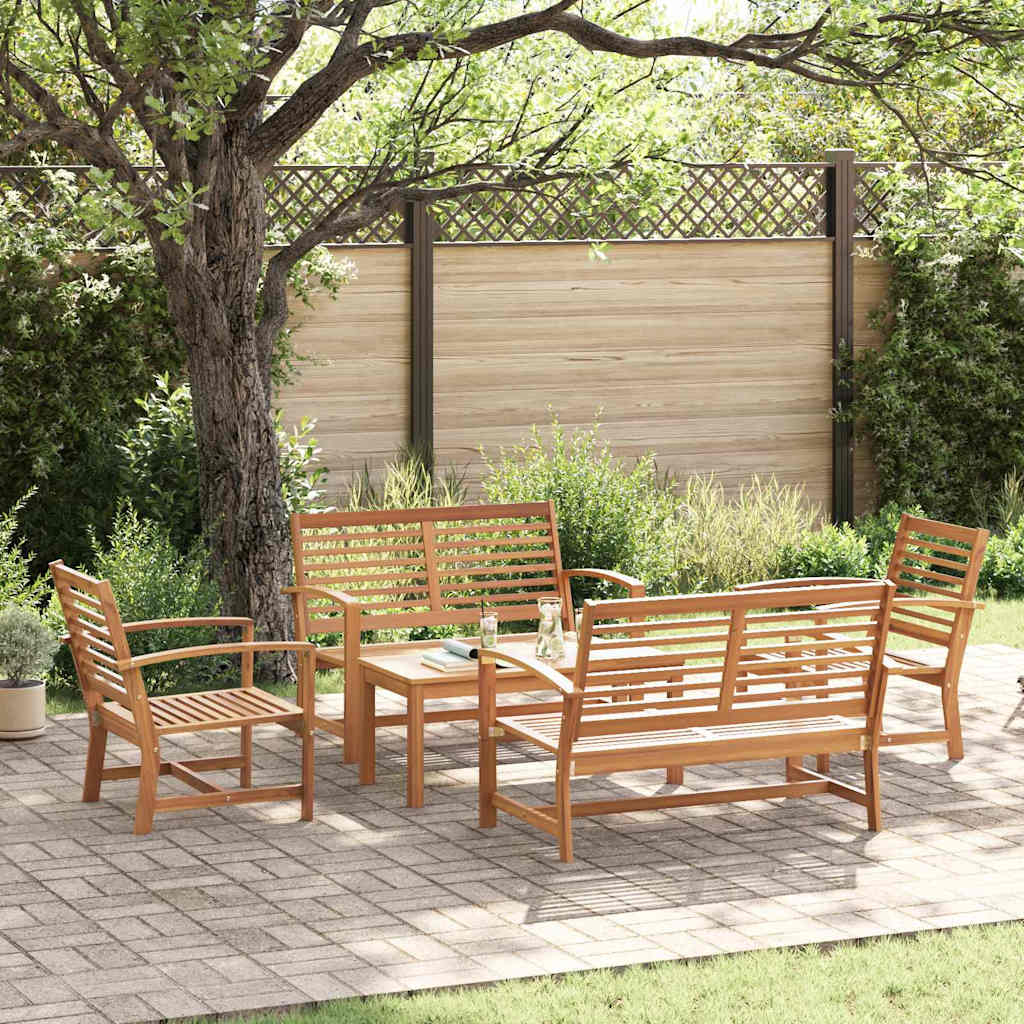 Garden Sofa Set 5 pcs Natural Solid teak wood