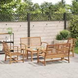 Garden Sofa Set 5 pcs Natural Solid teak wood