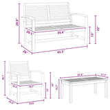 Garden Sofa Set 5 pcs Natural Solid teak wood