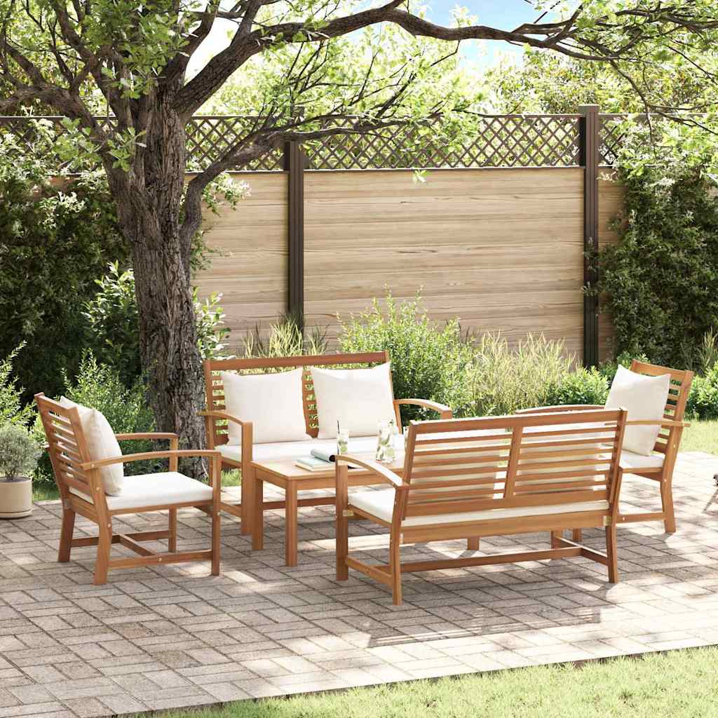 Garden Sofa Set 5 pcs Natural Solid teak wood