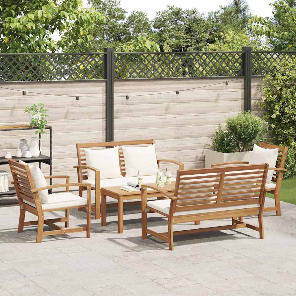 Garden Sofa Set 5 pcs Natural Solid teak wood