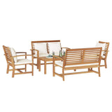 Garden Sofa Set Natural Solid teak wood