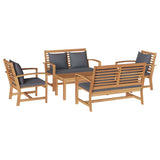 Garden Sofa Set Natural Solid teak wood