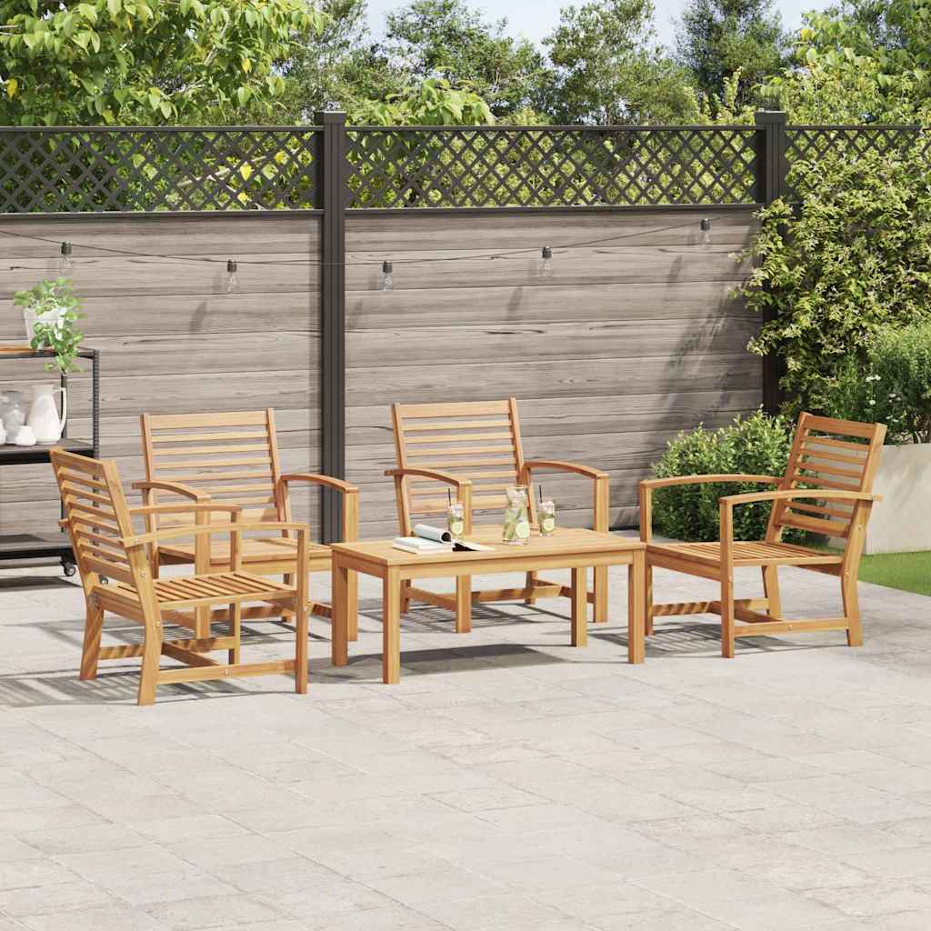 Garden Sofa Set 5 pcs Natural Solid teak wood