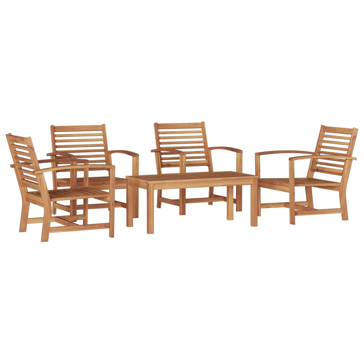Garden Sofa Set 5 pcs Natural Solid Teak Wood