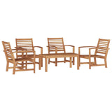 Garden Sofa Set 5 pcs Natural Solid Teak Wood