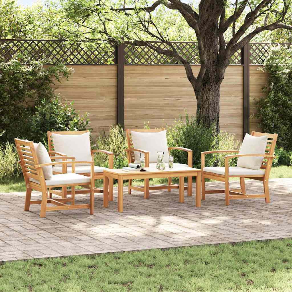 Garden Sofa Set 5 pcs Natural Solid teak wood