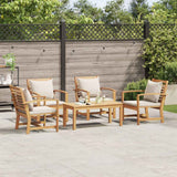 Garden Sofa Set 5 pcs Natural Solid teak wood