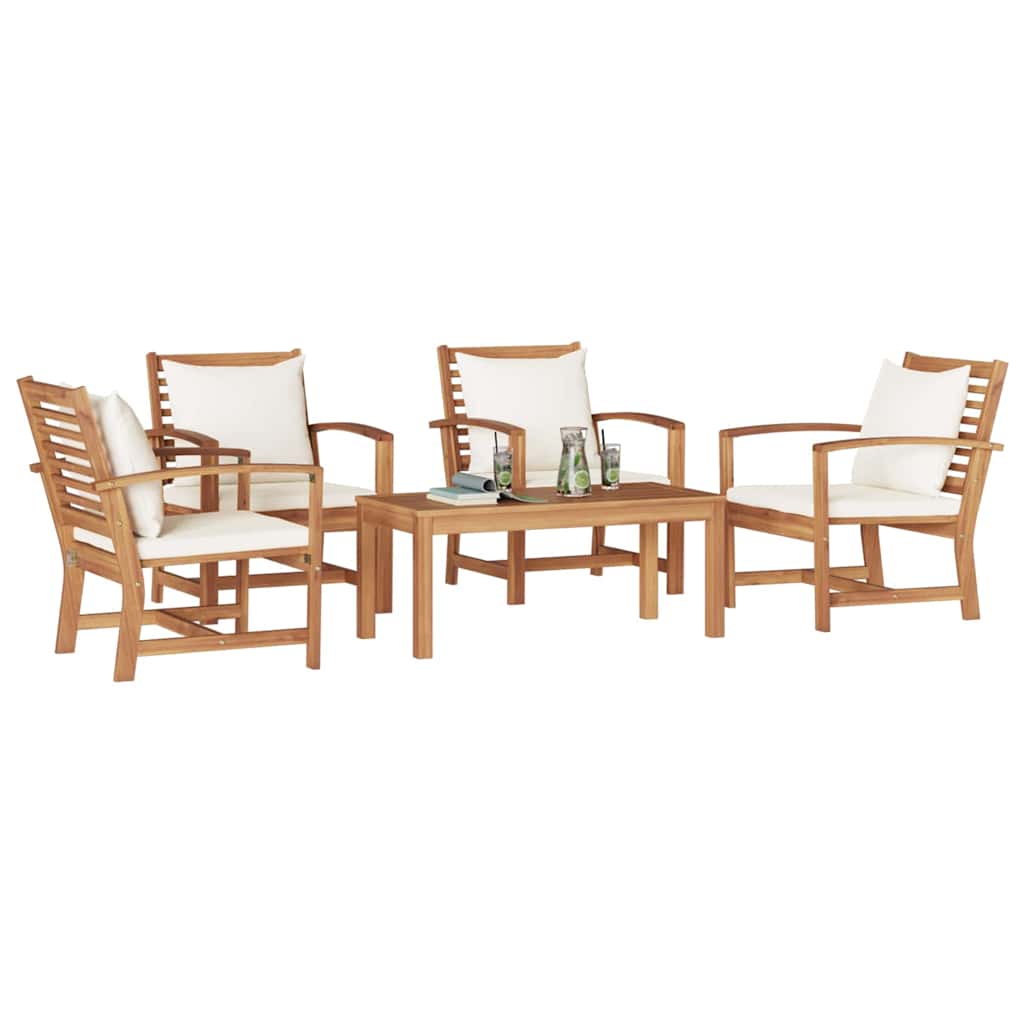 Garden Sofa Set 5 pcs Natural Solid teak wood