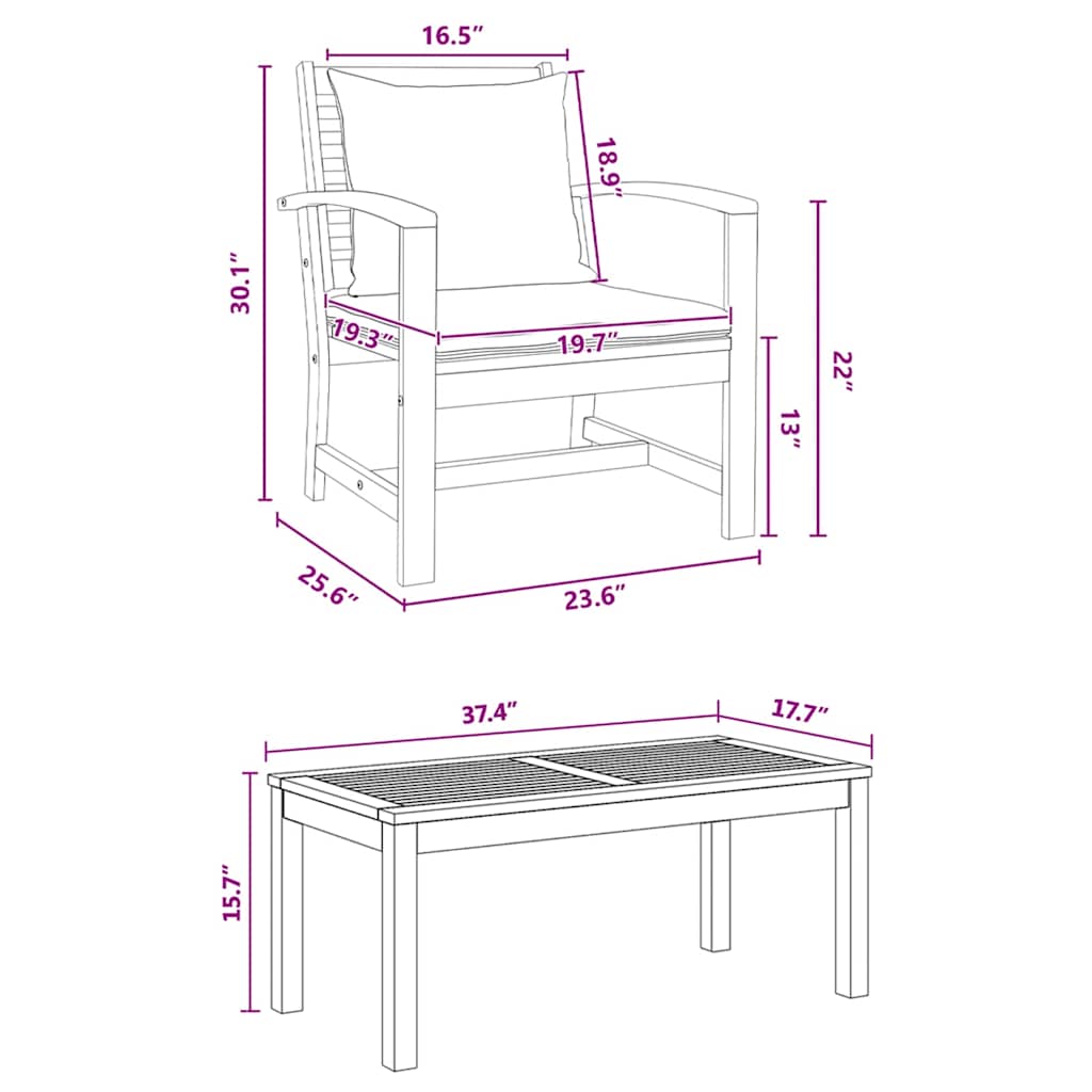 Garden Sofa Set Natural Solid teak wood