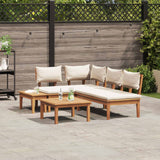 Garden Sofa Set 4 pcs Brown and Cream