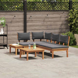 Garden Bench Set with Cushion with Storage 4 pcs Brown and Grey