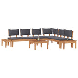 Garden Sofa Set 3 pcs Brown and Grey