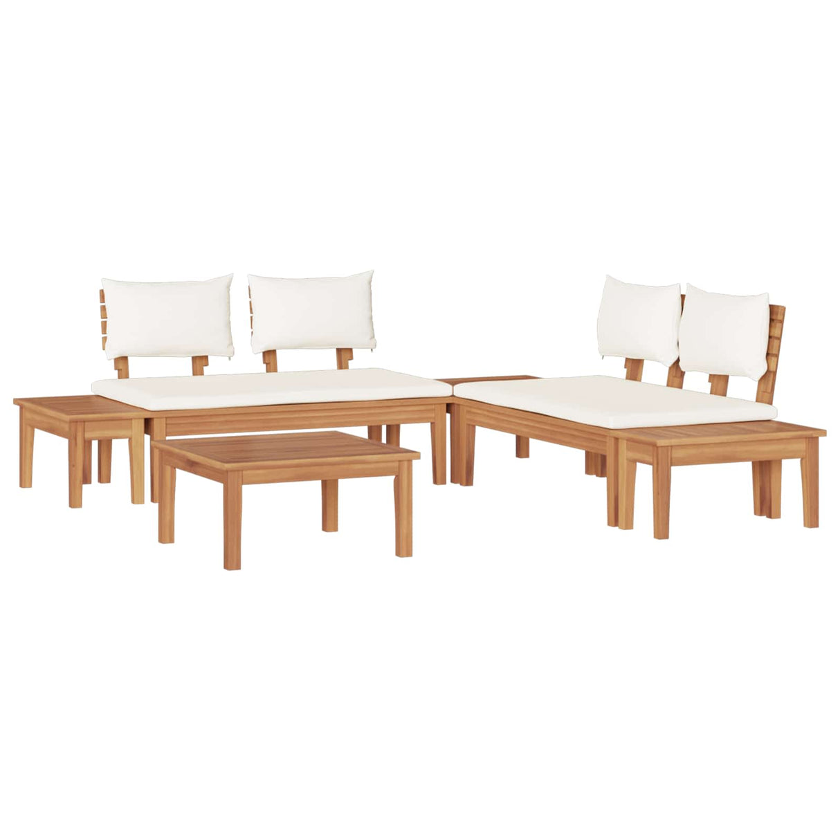 Garden Sofa Set 3 pcs Brown and Cream