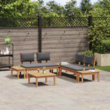 Garden Bench Set with Cushion with Storage 3 pcs Brown and Grey