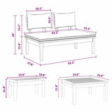 Garden Bench Set with Cushion with Storage 5 pcs Brown and Grey