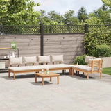 Garden Bench Set with Cushion 5 pcs Brown and Cream