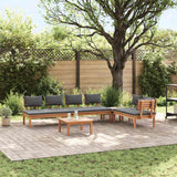 Garden Bench Set with Cushion with Storage 5 pcs Brown and Grey