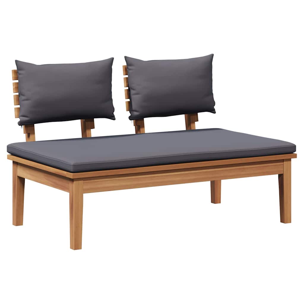 Garden Bench Set with Cushion with Storage 5 pcs Brown and Grey