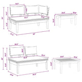 Garden Bench Set with Cushion with Storage 4 pcs Brown and Grey