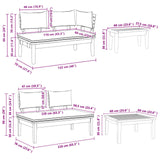 Garden Bench Set with Cushion with Storage 4 pcs Brown and Grey